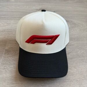 🆕 F1 Formula 1 Black & Cream with Red Embroidery Unisex Hat Cap